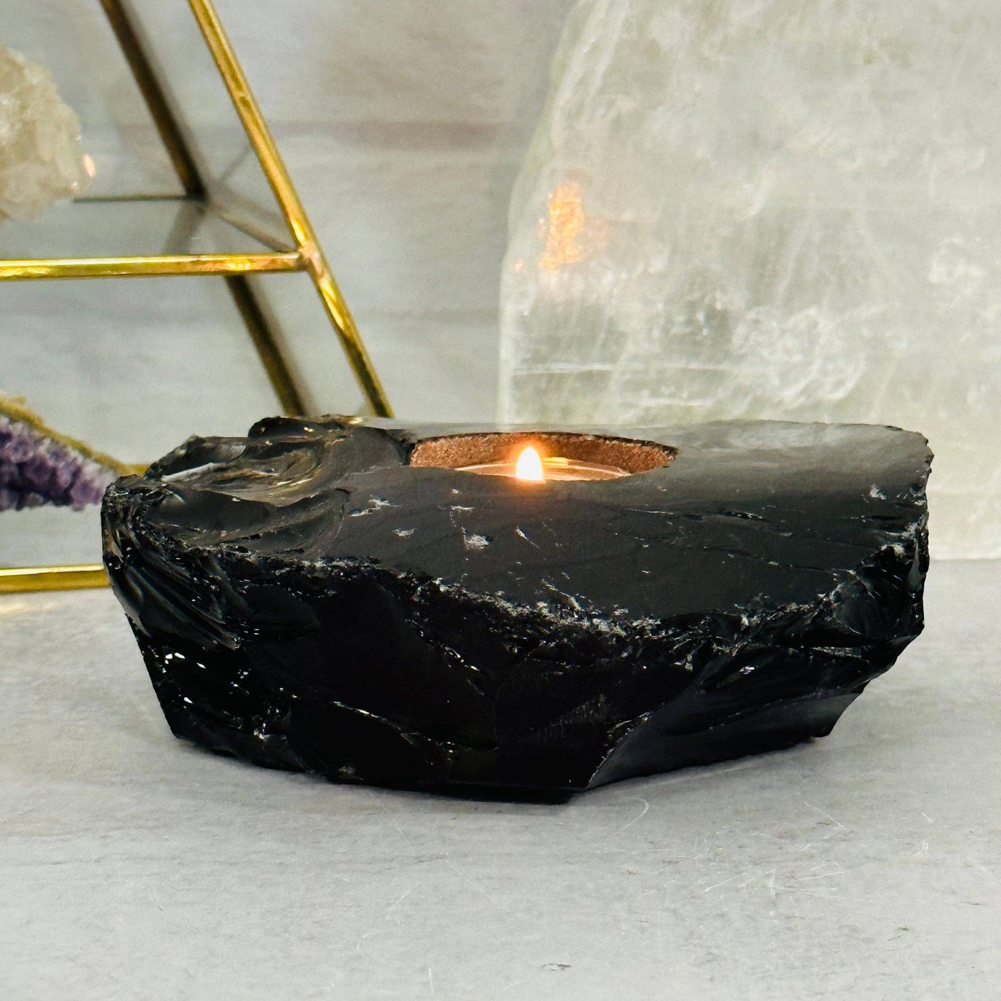 OBSIDIAN CANDLE HOLDER