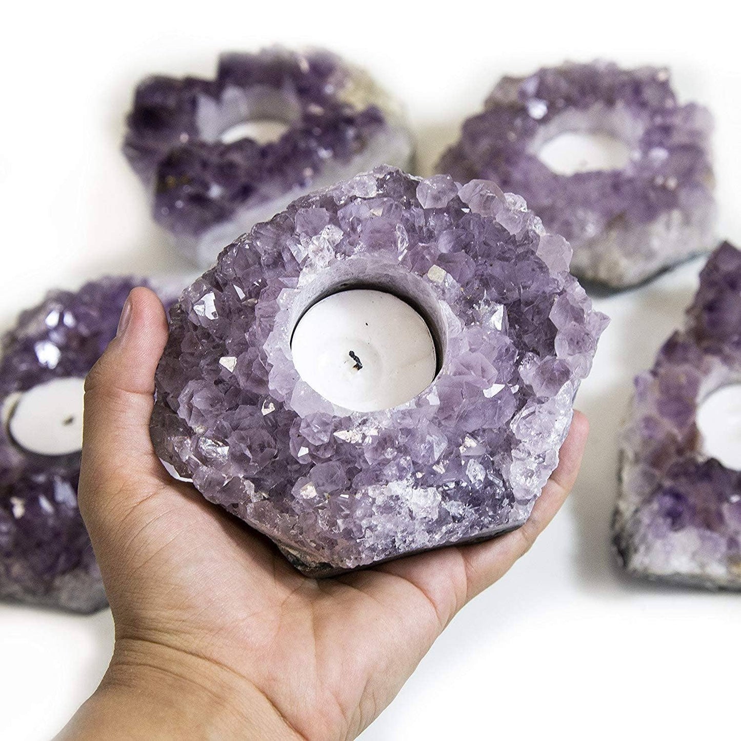 AMETHYST CANDLE HOLDER