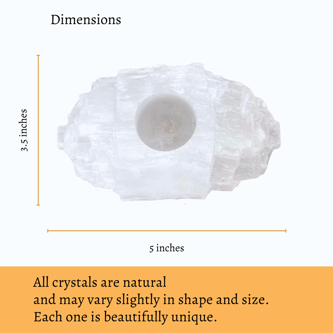 SELENITE LOG CANDLE HOLDER