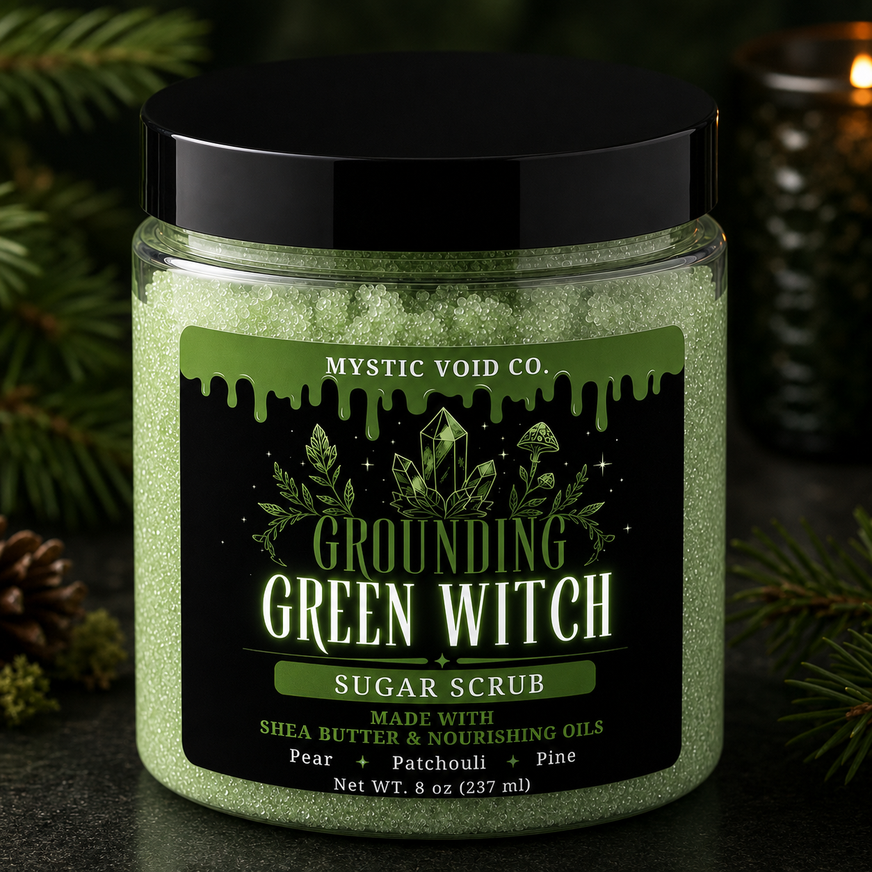 FRONT AND CENTER IMAGE OF GREEN WITCH SUGAR SCRUB 