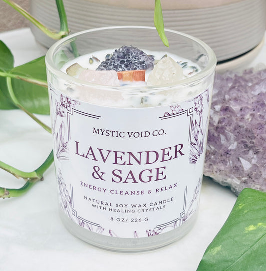 LAVENDER & SAGE   8 OZ CANDLE