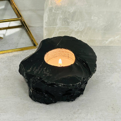 OBSIDIAN CANDLE HOLDER